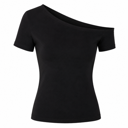 Off-Shoulder Topp til Dame – Slim Fit Koreansk Sommertopp