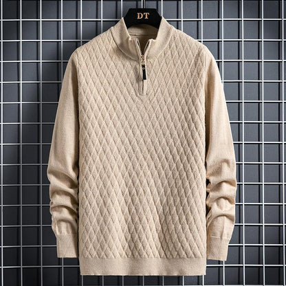 Half zip genser herre kremhvit
