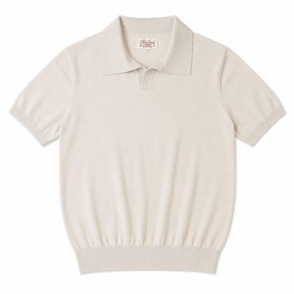 Strikket Poloskjorte til Herre – Slim Fit med Elegant Italiensk-Inspirert Stil