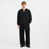 Langermet Henley T-skjorte til Herre – Fake Two-Piece & Japansk Minimalistisk Stil – Kaffe