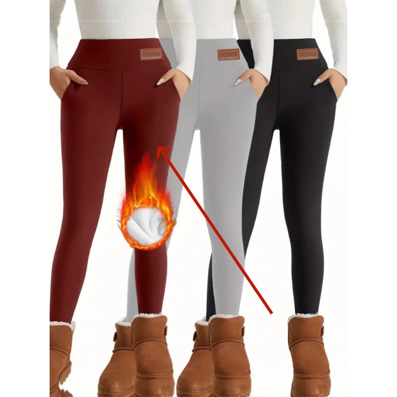 Fôrede leggings vinrød