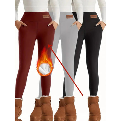 Fôrede leggings vinrød