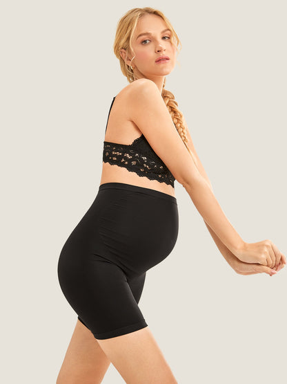 Gravidshorts med høyt liv – sømløse shapewear-shorts for gravide