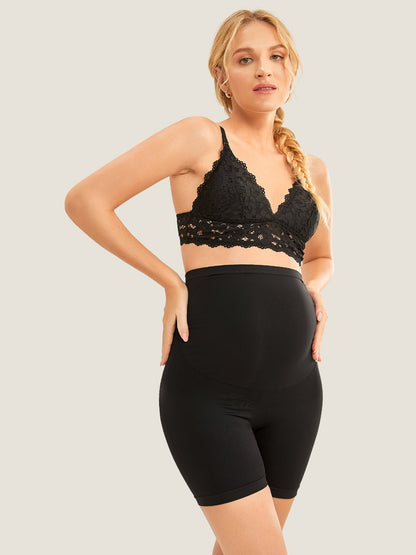 Gravidshorts med høyt liv – sømløse shapewear-shorts for gravide