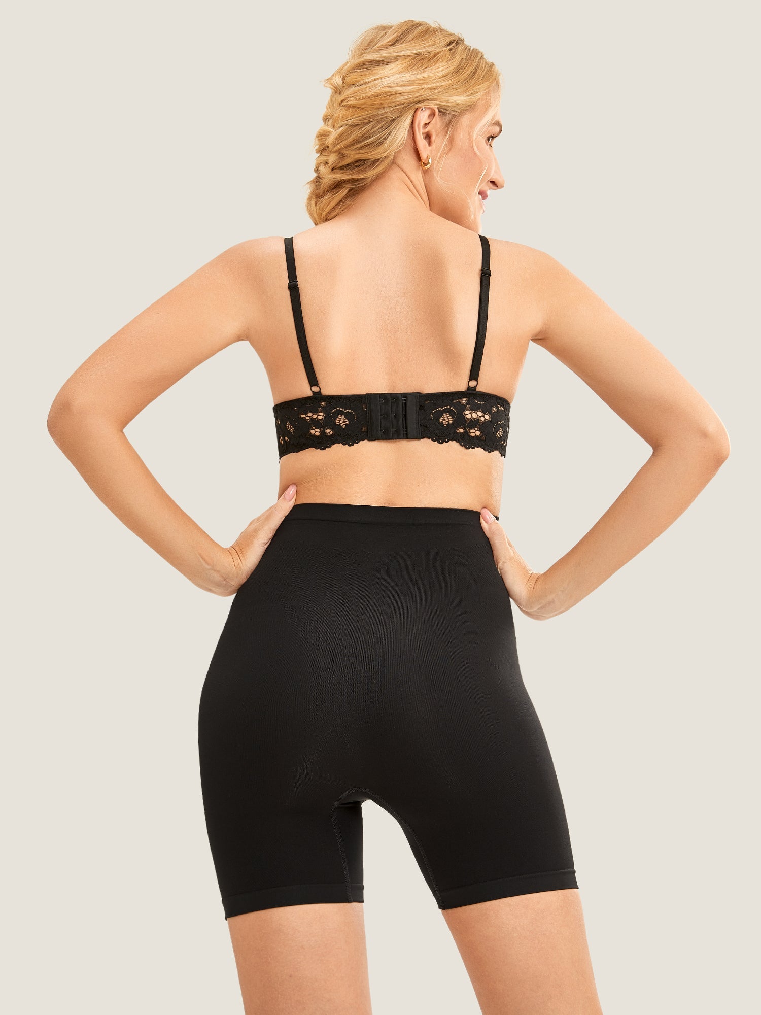 Gravidshorts med høyt liv – sømløse shapewear-shorts for gravide