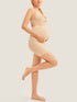 Gravidshorts med høyt liv – sømløse shapewear-shorts for gravide – Beige