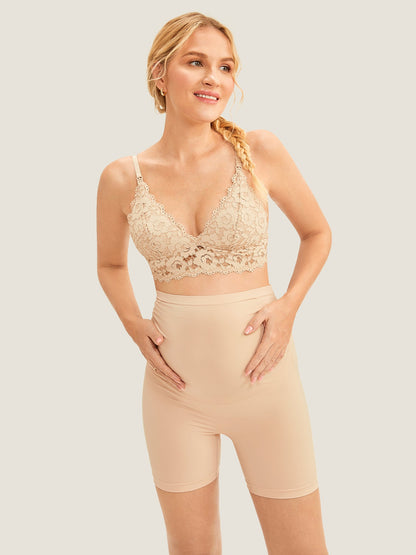 Gravidshorts med høyt liv – sømløse shapewear-shorts for gravide