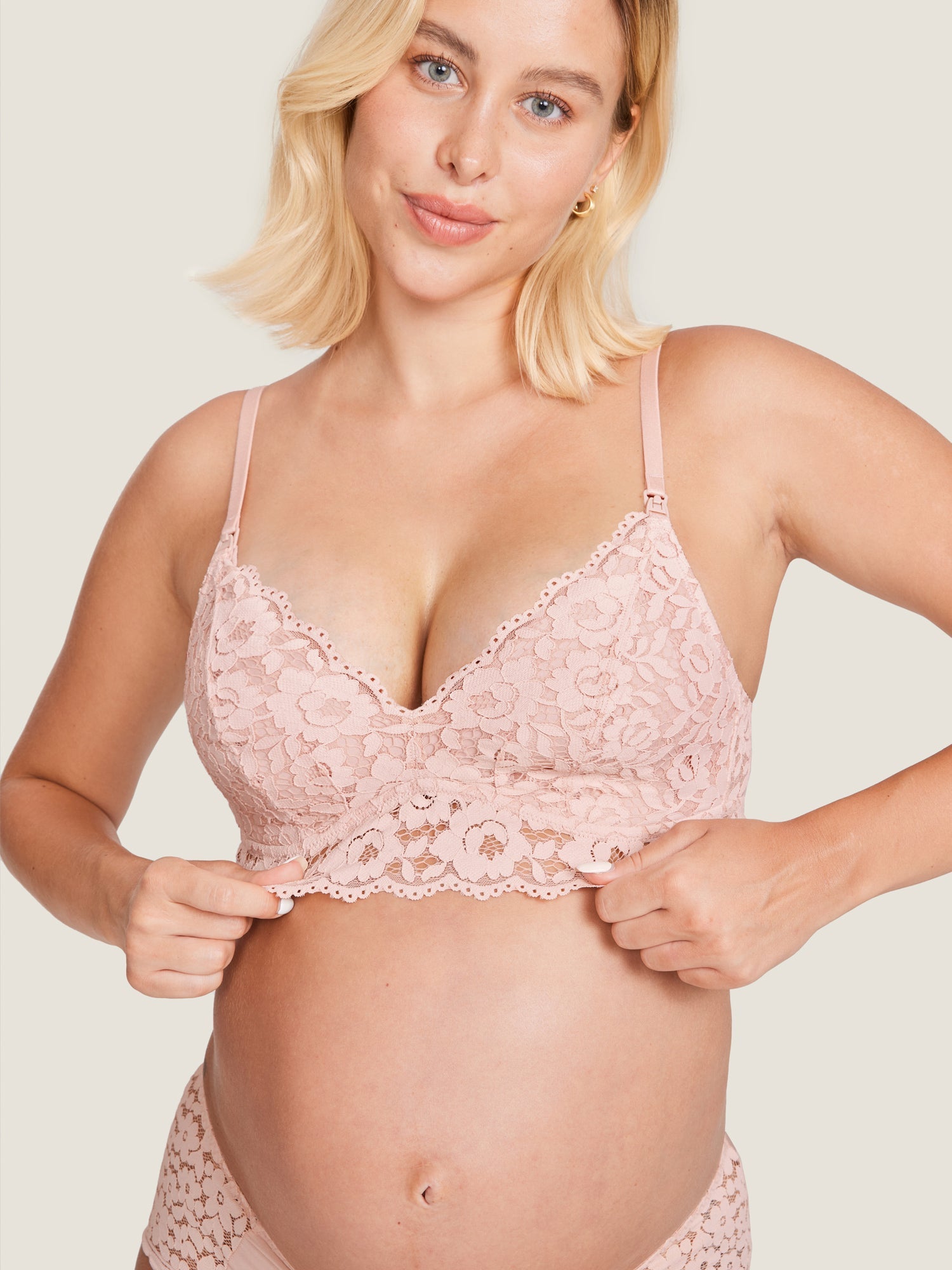 Ammebh i blonde med ekstra støtte – ammebralette uten bøyle