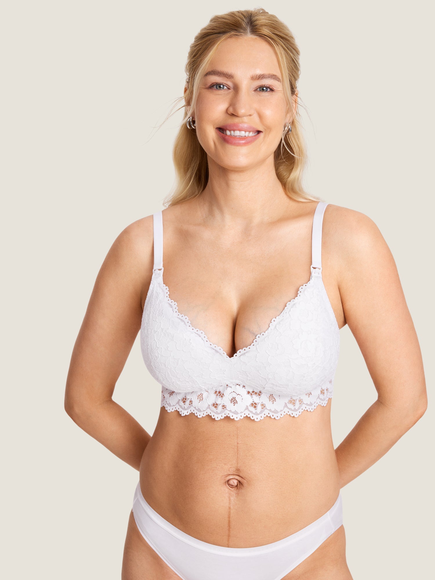 Ammebh i blonde med ekstra støtte – ammebralette uten bøyle
