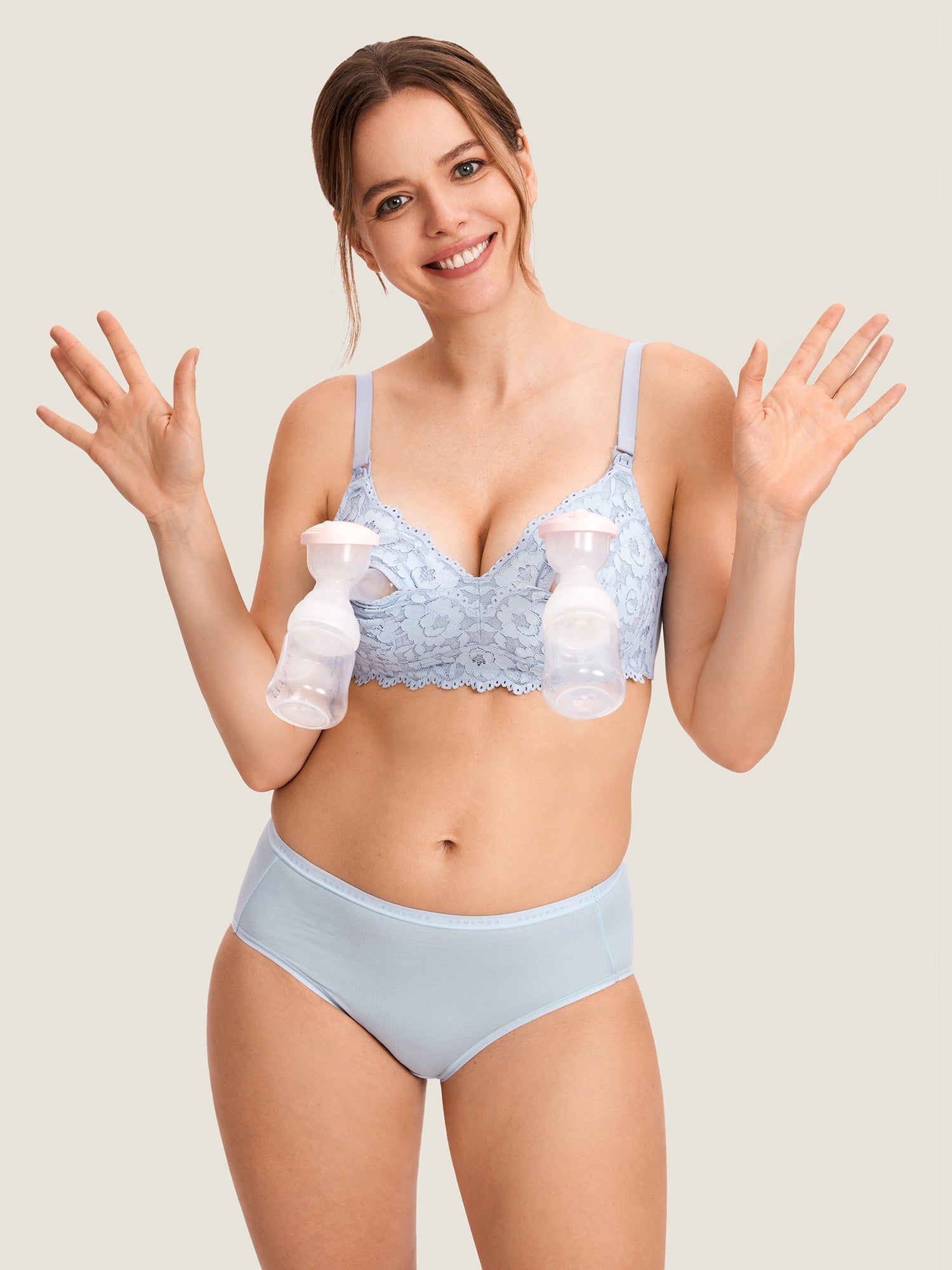 Handsfree pumpe-BH med bomullsfôr – ammebh og pumpe-BH i ett