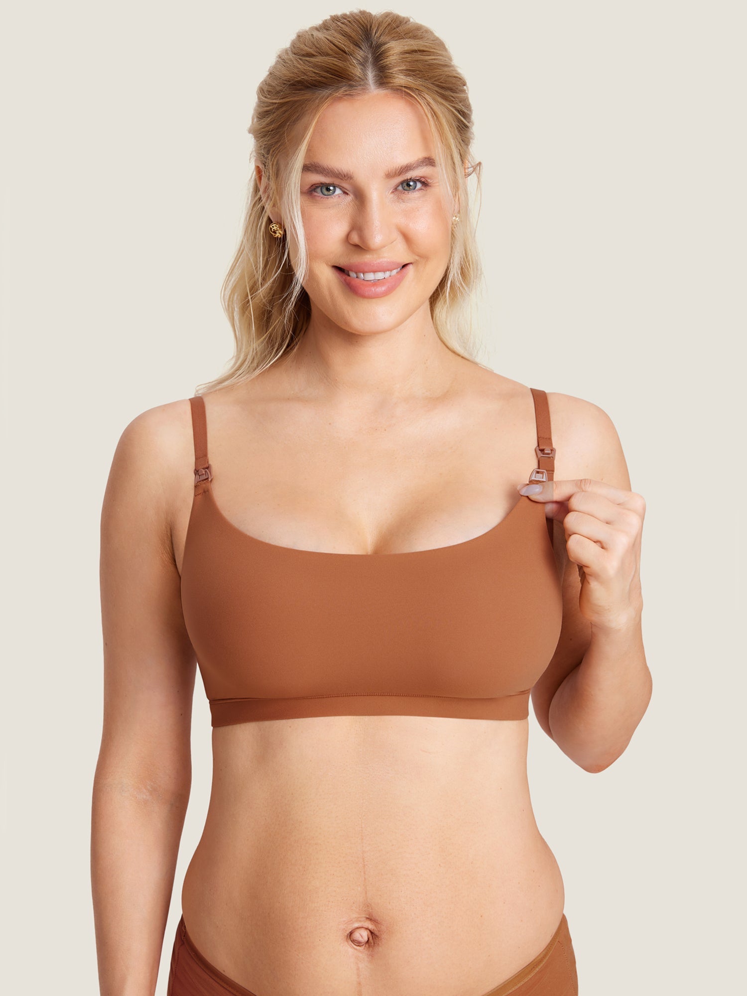 Sømløs ammebh med rund hals – Inbarely® ammebralette uten bøyle