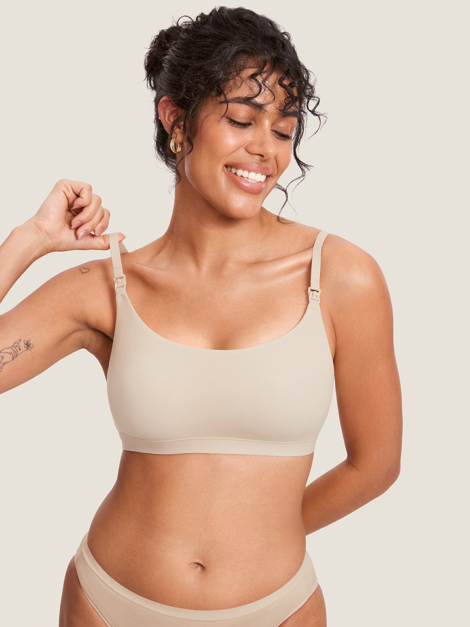 Sømløs ammebh med rund hals – Inbarely® ammebralette uten bøyle