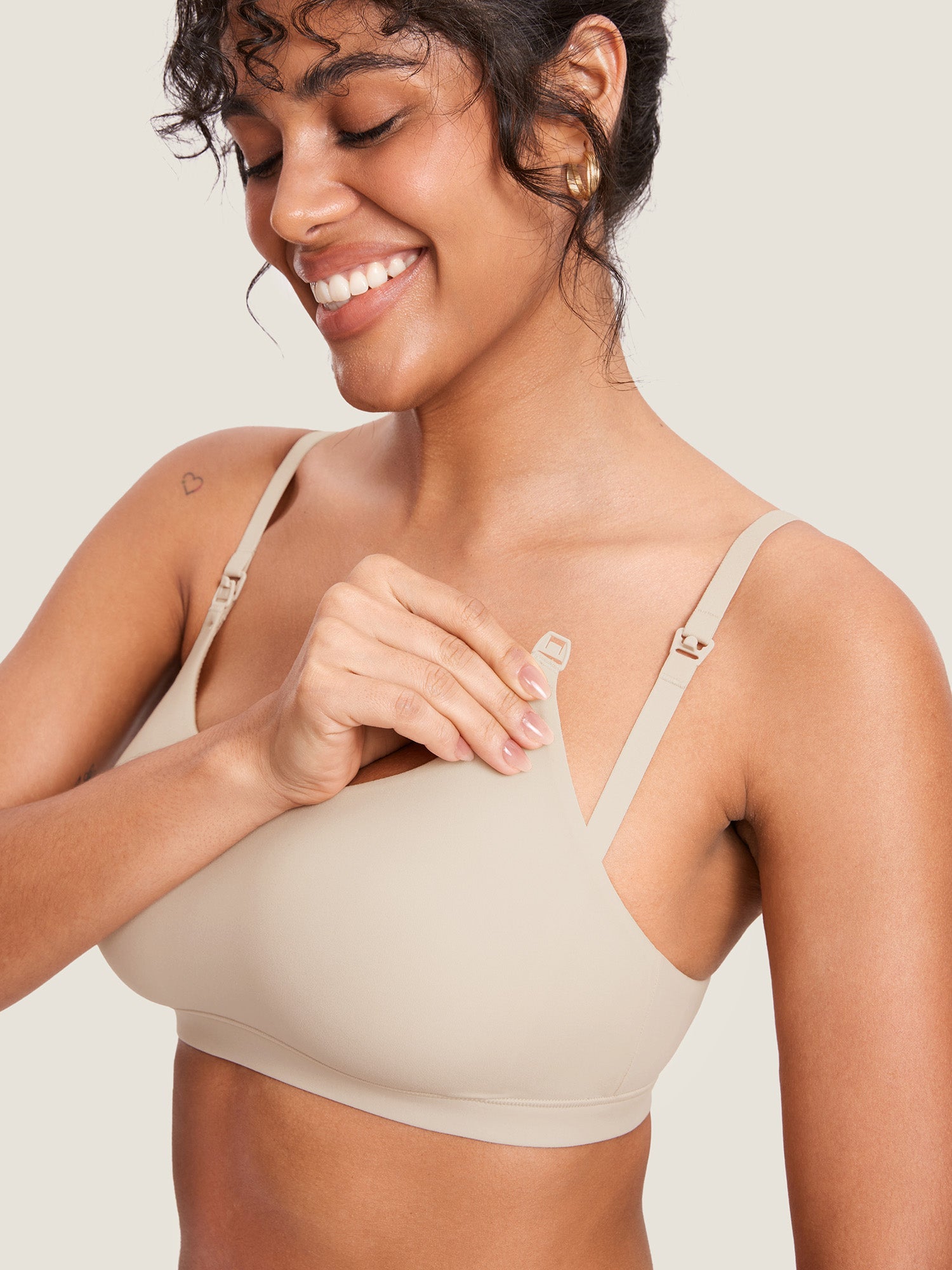 Sømløs ammebh med rund hals – Inbarely® ammebralette uten bøyle