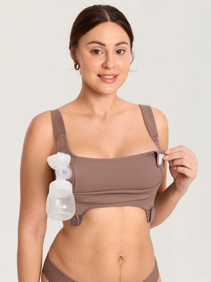 Handsfree pumpe-BH og ammebh i ett med borrelås – Natrelax®