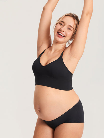 Ammebralette i ribbestrikk med V-hals – ammebh uten bøyle