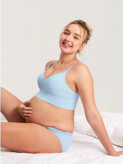 Ammebralette i ribbestrikk med V-hals – ammebh uten bøyle