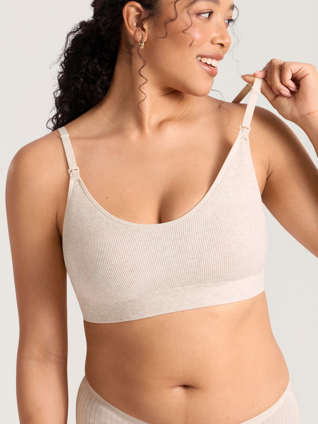 Ammebh i ribbet bomull – ammebralette uten bøyle med innlegg