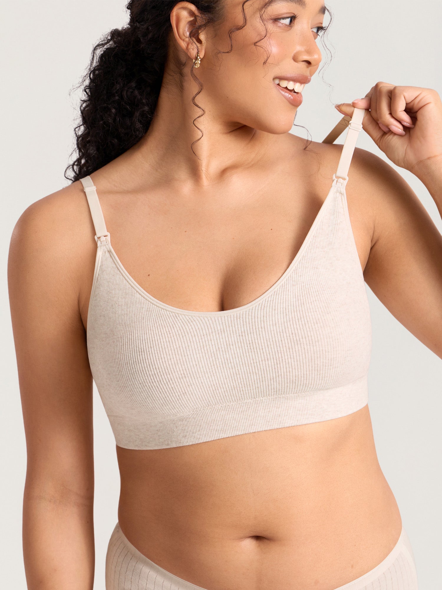Ammebh i ribbet bomull – ammebralette uten bøyle med innlegg