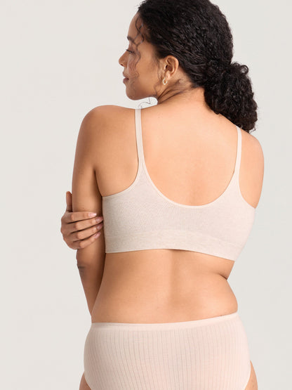 Ammebh i ribbet bomull – ammebralette uten bøyle med innlegg