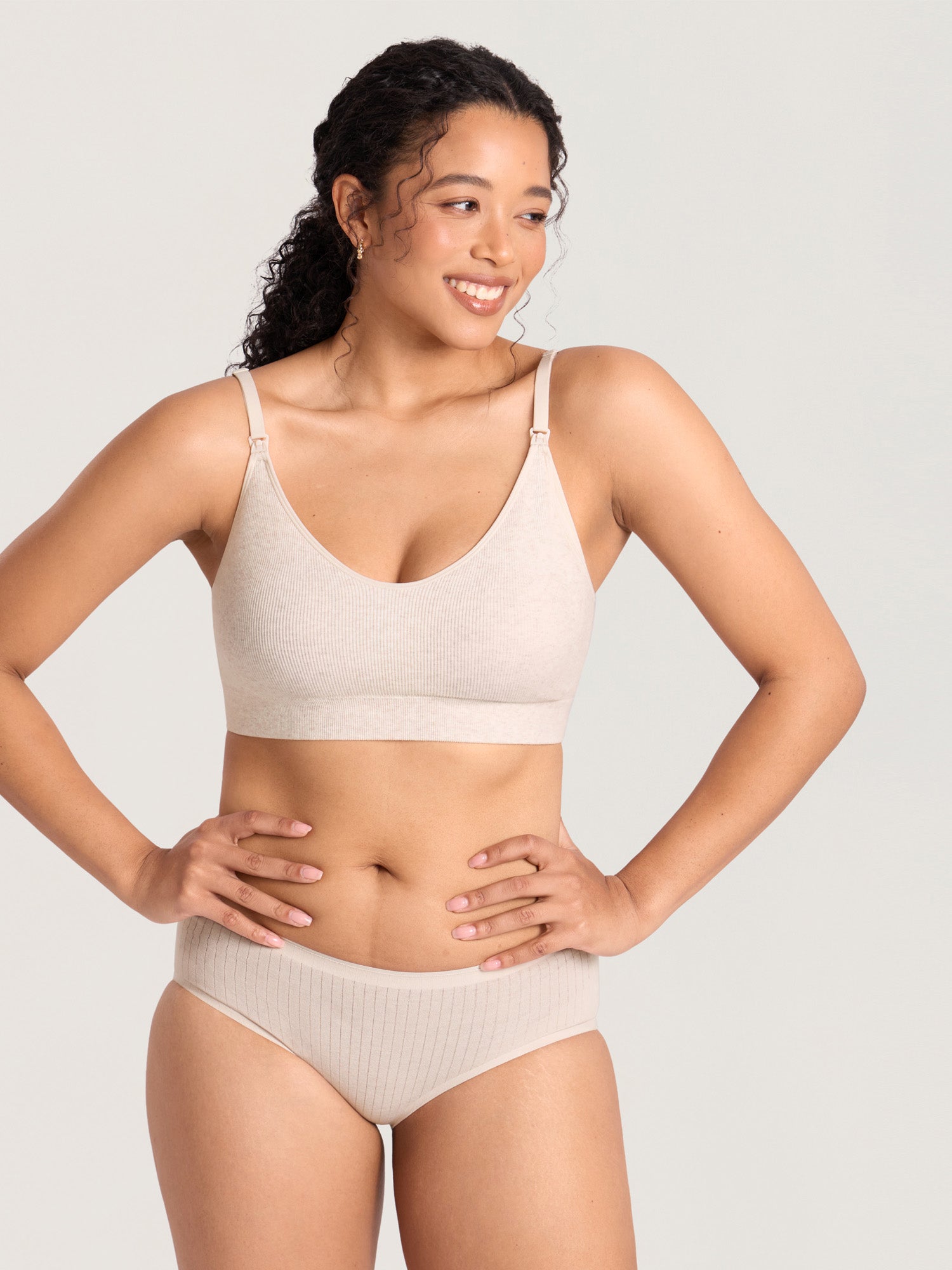 Ammebh i ribbet bomull – ammebralette uten bøyle med innlegg
