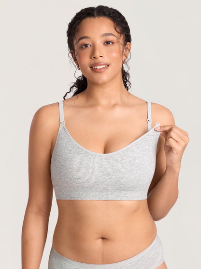 Ammebh i ribbet bomull – ammebralette uten bøyle med innlegg