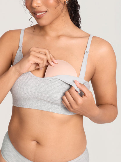 Ammebh i ribbet bomull – ammebralette uten bøyle med innlegg
