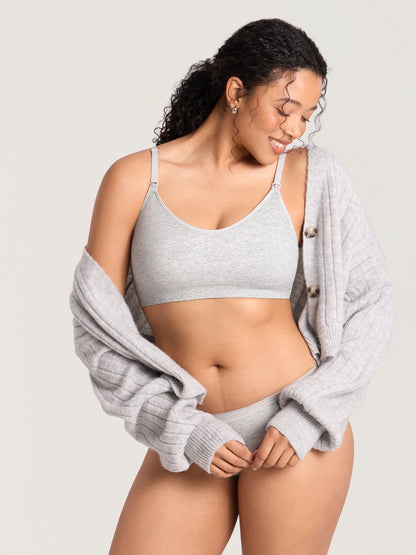 Ammebh i ribbet bomull – ammebralette uten bøyle med innlegg