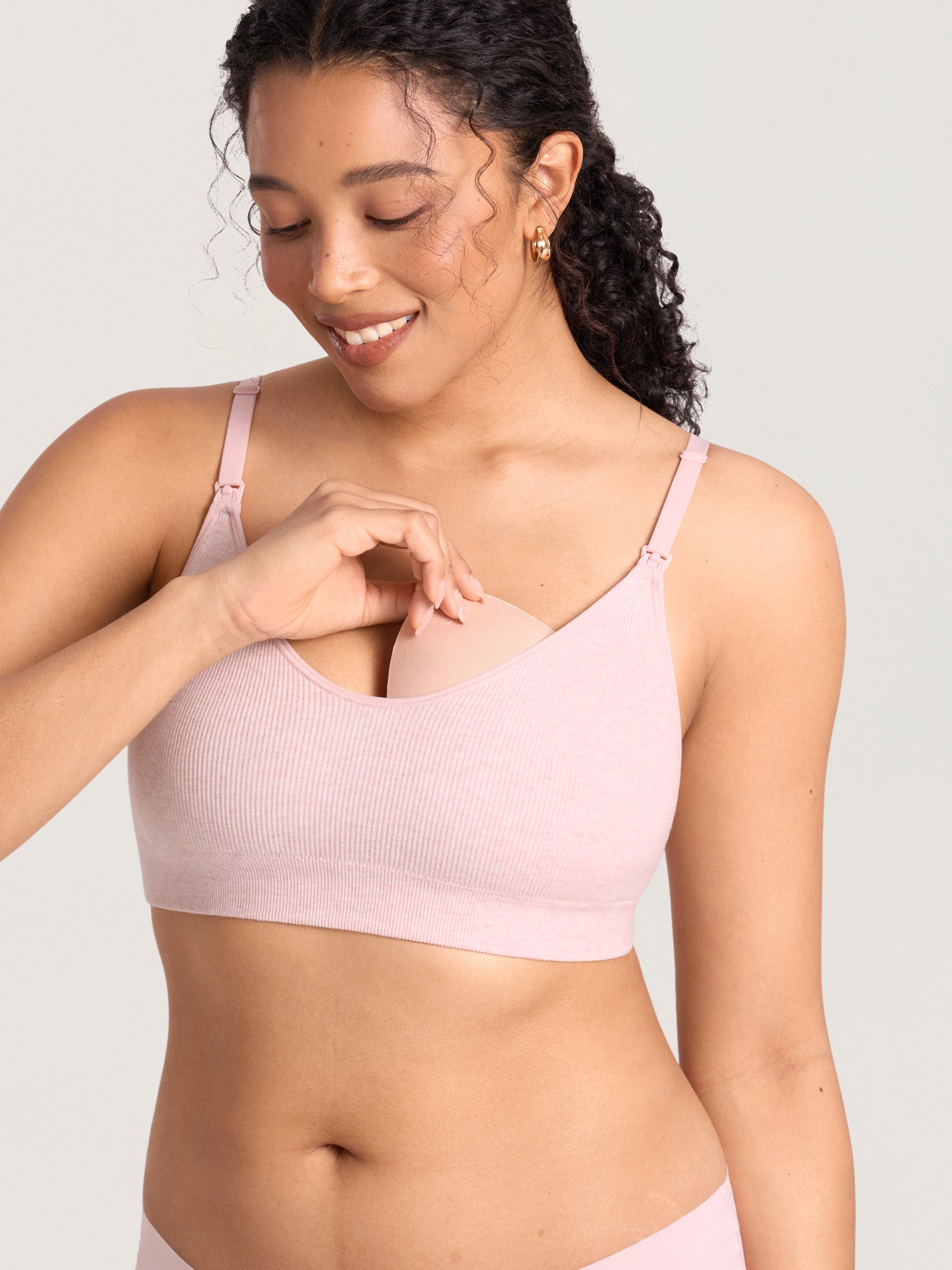 Ammebh i ribbet bomull – ammebralette uten bøyle med innlegg