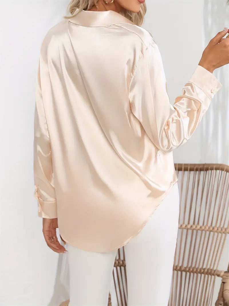 Elegant Satinbluse for Kvinner