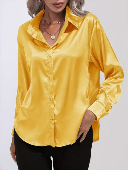 Elegant Satinbluse for Kvinner