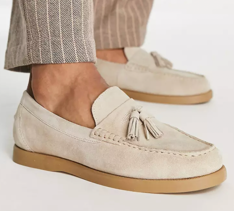 Klassiske loafers i semsket skinn for menn