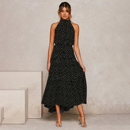 Elegant lang polka kjole
