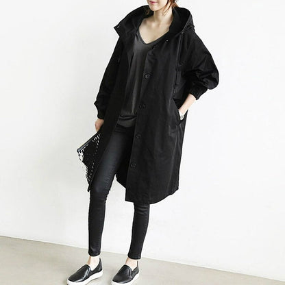 Kvinners jakker dobbeltspent lang trenchcoat
