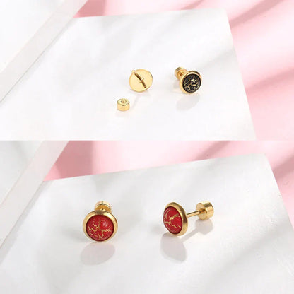 Elegante runde cabochon-øreringer