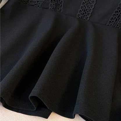 Svart blondebluse