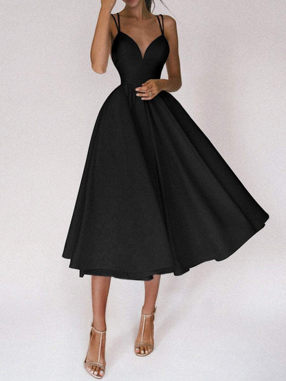 Elegant kjole med V-utringning