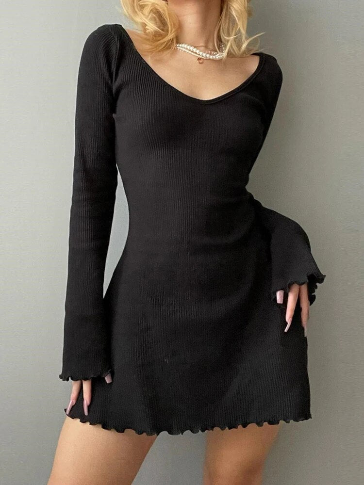 Elegant strikket kjole for kvinner