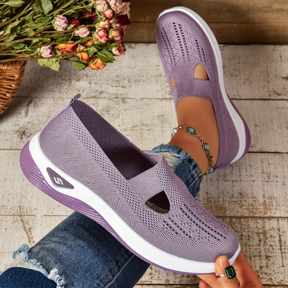 Caris | Pustende slip-on-kilesneakers i strikk med utskjæringer