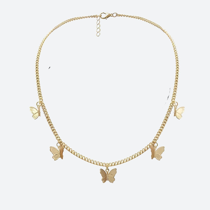 Boho choker med sommerfugl-anheng