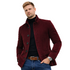 Ensfarget herrejakke med ståkrage – åpen cardigan/blazer med knapper, slim fit (vår/høst) – 01