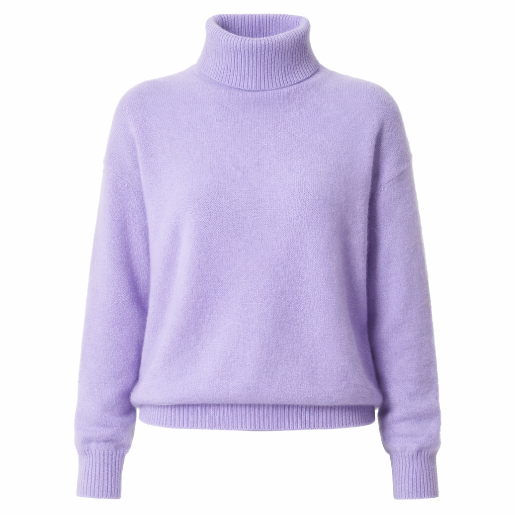 Damegenser i 100% Kasjmir &amp; Mink – Tykk, Varm &amp; Eksklusiv Strikkegenser med Høy Hals | Plus Size