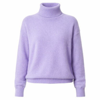 Damegenser i 100% Kasjmir &amp; Mink – Tykk, Varm &amp; Eksklusiv Strikkegenser med Høy Hals | Plus Size