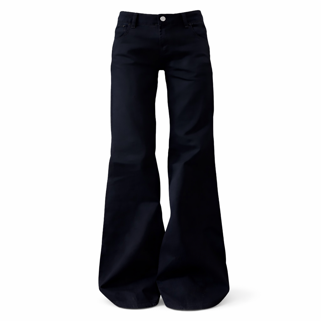 Baggy Vintage Jeans i Svart Denim – Høyt Liv, Vasket Retrostil | Unisex Streetwear &amp; Minimalistisk Y2K Look