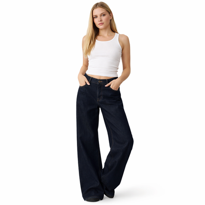 Y2K Baggy Jeans – Lav Midje &amp; Vide Bein for Kvinner