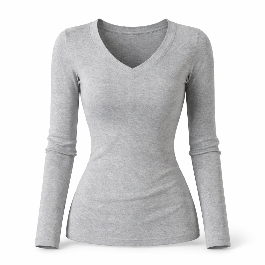 Damegenser med V-hals – Ensfarget, Langermet &amp; Chic Design | Høst/Vinter