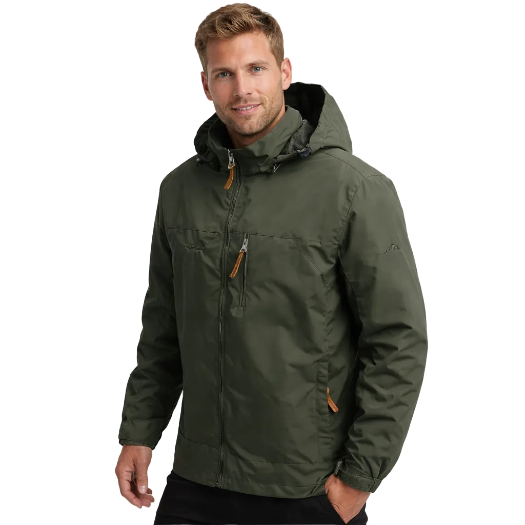 Vanntett Vindjakke for Menn – Taktisk Outdoor Jakke med Hette | Lett, Pustende &amp; Slitesterk Friluftsjakke (S–5XL) – Khaki