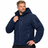 Herre Fleecejakke med Hette – Varm & Vindbeskyttende | Full-Zip Ytterjakke til Vår & Vinter – Marine