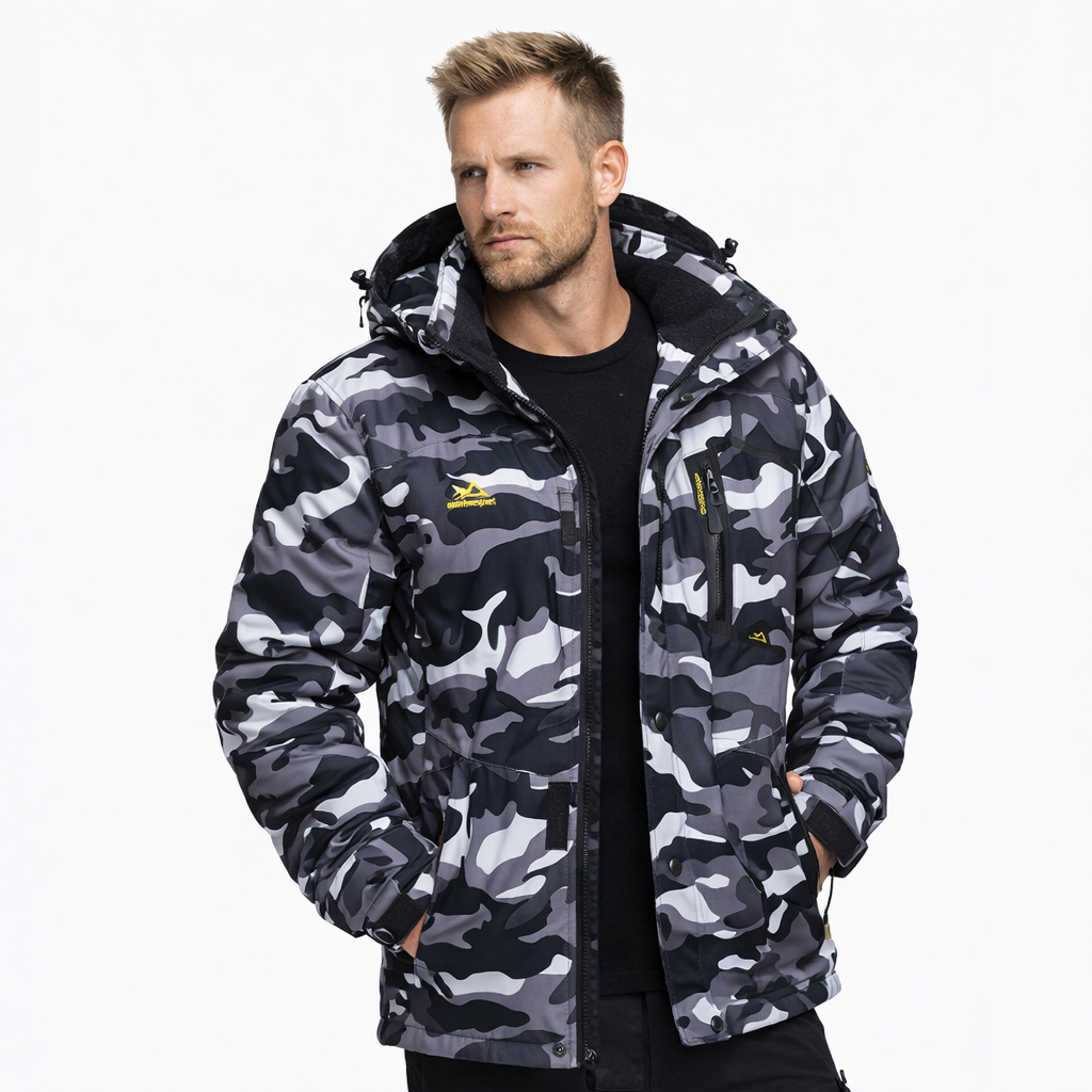 Herre Skijakke – Vanntett &amp; Varm Parkas med Hette | Tykk Vinterjakke til Snø &amp; Kulde