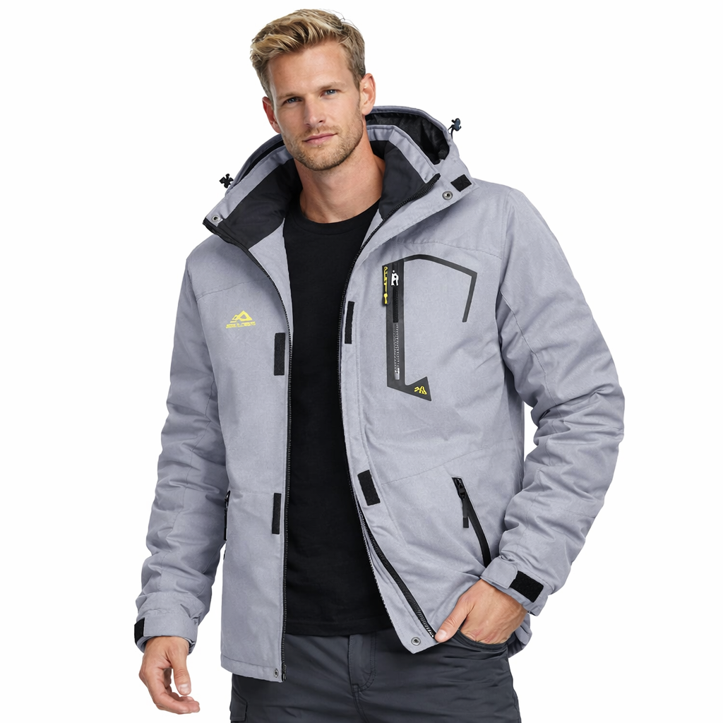 Herre Skijakke – Vanntett &amp; Varm Parkas med Hette | Tykk Vinterjakke til Snø &amp; Kulde