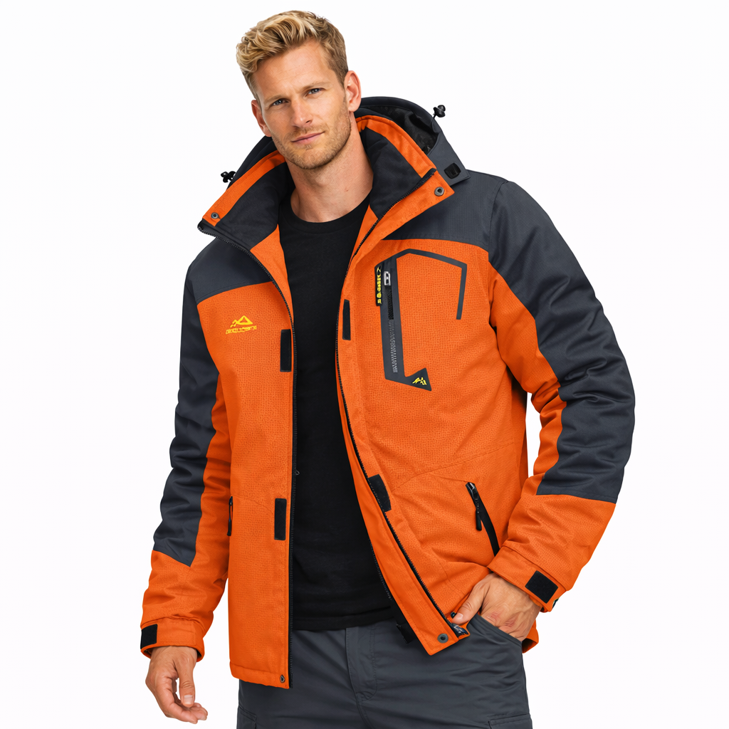 Herre Skijakke – Vanntett &amp; Varm Parkas med Hette | Tykk Vinterjakke til Snø &amp; Kulde